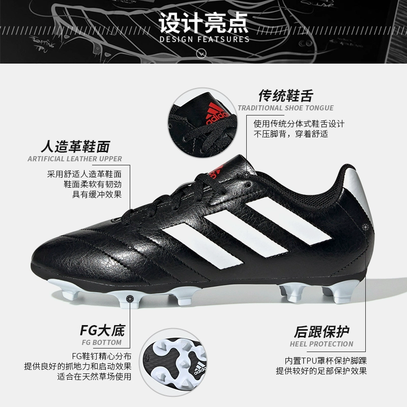 Adidas Giày bóng đá Adidas dài gai giày cỏ tự nhiên trẻ em giày thể thao và giải trí giày bóng đá nhẹ EE4485 - Giày bóng đá