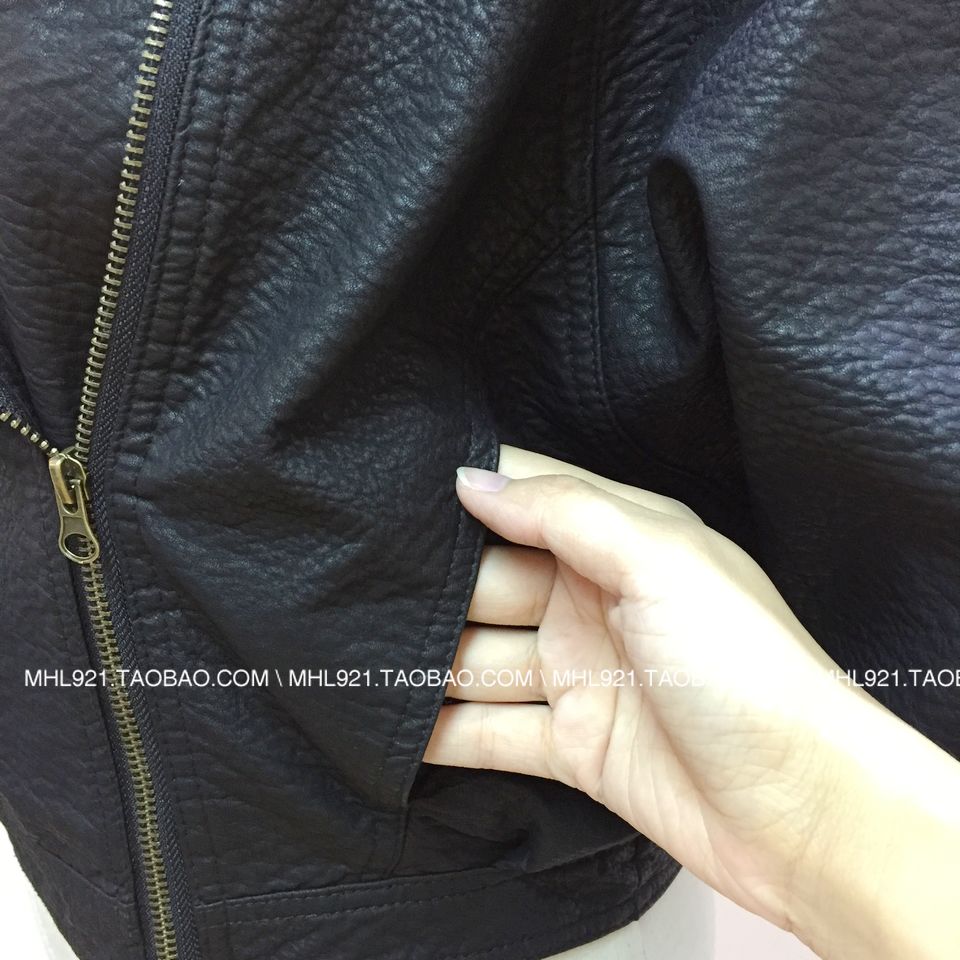 Masimala 2018 mùa thu mới Hàn Quốc bf gió lỏng mỏng dòng áo khoác da xe máy nữ áo da cao cấp