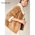 Cửa hàng Anti-YINER Yiner mùa đông thời trang mới nhấn màu ngắn đứng cổ áo lông chồn lông nữ - Faux Fur Faux Fur