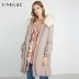 YINER Yiner cửa hàng phụ nữ mùa đông phong cách mới giữa lông thỏ dài lót lông cáo lông cổ áo để khắc phục lông - Faux Fur Faux Fur