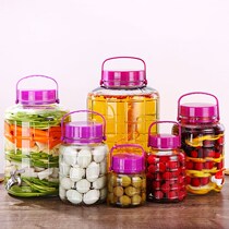 Wine bubble wine special wine bottle household pickle jar bubble wine glass bottle thickened with faucet sealed tank