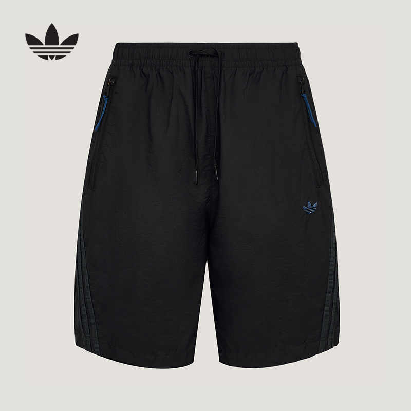 Adidas Adidas Trefoil Zipper Side Pocket Workwear Style Windbreaker Shorts Men's Woven Shorts Le9686 Adidas Adidas Trefoil Zipper Side Pocket Workwear Style Windbreaker Shorts Men's Woven Shorts Le9686