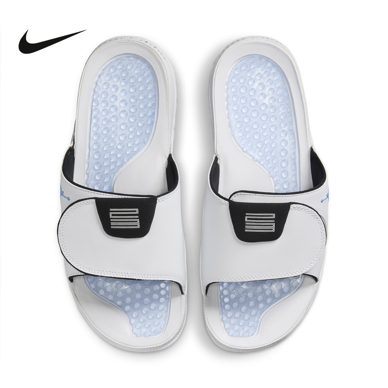 Nike Men's Slippers Jordan Hydro Xi White and Blue Casual Beach Shoes Slip-On Fn2452-104