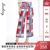 Clearance Langzi pants womens 2019 summer mulberry silk thin trousers casual pants wide leg pants womens high waist drape