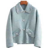 Короткая шерстяная двусторонная альпака, шерстяное пальто, коллекция 2022