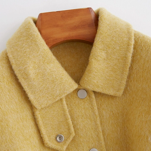 Двусторонное шерстяное пальто, осеннее, в корейском стиле, средней длины