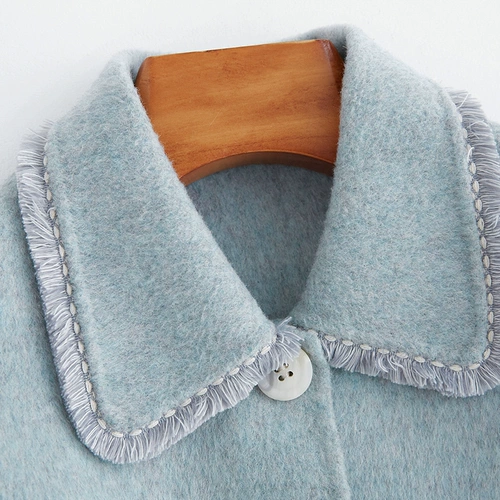 Короткая шерстяная двусторонная альпака, шерстяное пальто, коллекция 2022