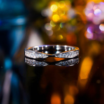 PT950 platinum imported mosanstone group inlaid X shaped kinder ring pure silver small brute waist platoon ring 100 lap tail ring ring