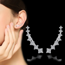 Pure 18K Platinum US imports D color Mosanstone group inlaid with seven-drill earbone nails pure silver Seven Star Rows Ear-Ears Accessories