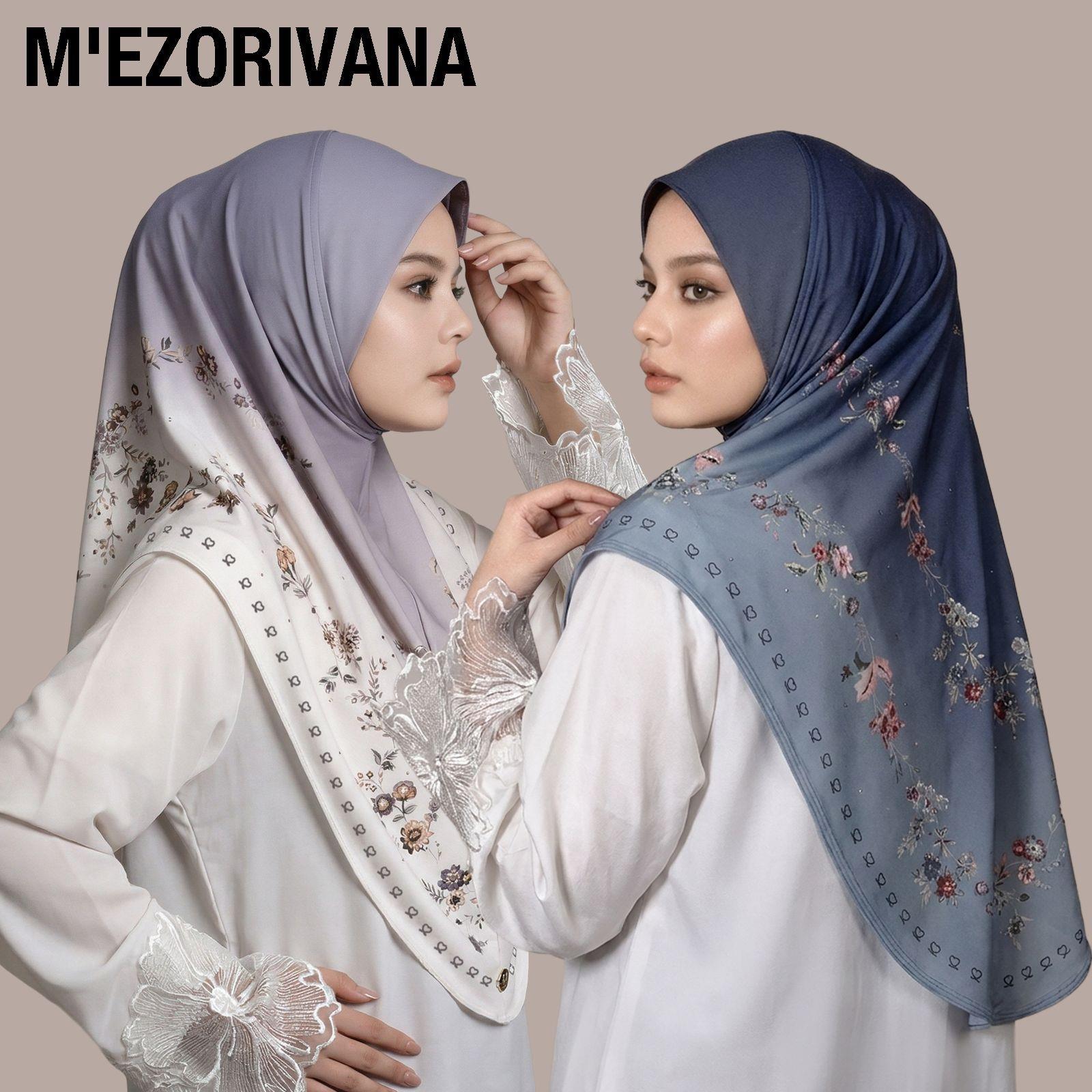 Malaysian gradient print headscarf, women's headscarf, base layer hat, veil, high sun protection for the Gulf and desert.