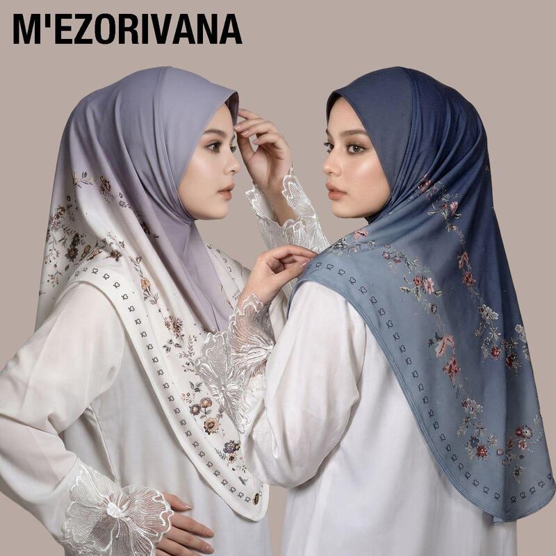 Malaysian Gradient Print Headscarf Women's Hijab Base Cap Gauze Scarf Gulf Desert High Sun Protection
