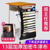 Zhiyuan book bag Desk storage student desk hanging bag Desk artifact hanging book bag High school student book loading book multi-function book stand Junior high school student large capacity side side side desktop table side belt