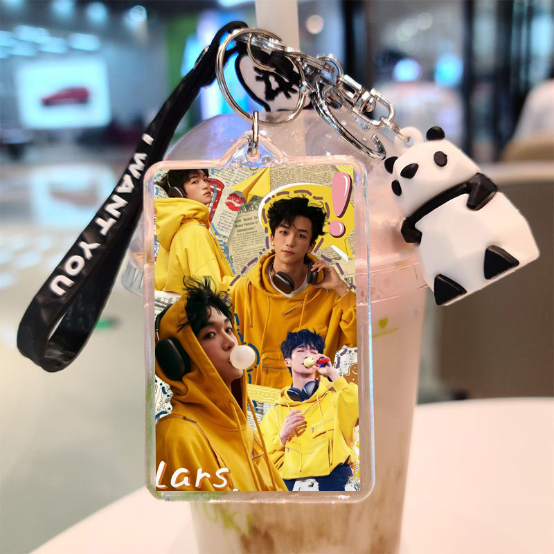 Huang Zihongfan DIY Keychain Picture-Making Panda Plush Toy Backpack Small Pendant Support Merchandise Best Friend Gift