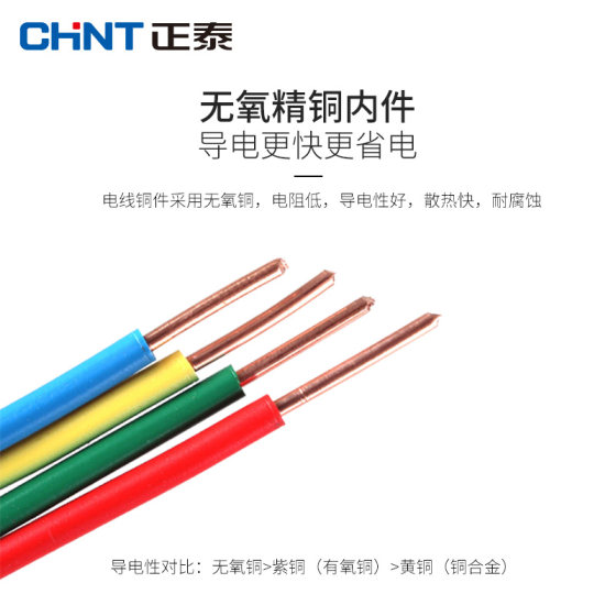 Zhengtai wire flame retardant hard wire 10 meters loose cut national standard BV1.52.54 square copper core home improvement cable