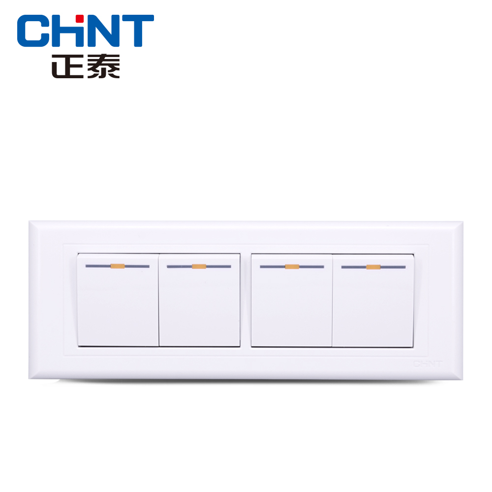 Chint switch socket 118 type wall switch NEW5G four-position four-open single control switch panel Astronergy