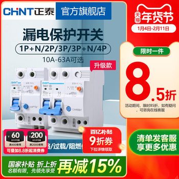 Chint Air Circuit Breaker Nbe7 Household 2P Leakage Protection Circuit Breaker 63A Main Circuit Breaker Air Conditioner Switch with Leakage Protection