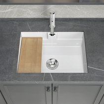 Customized balcony deepened ceramic basin embedded wash basin laundry basin with washboard laundry sink sink