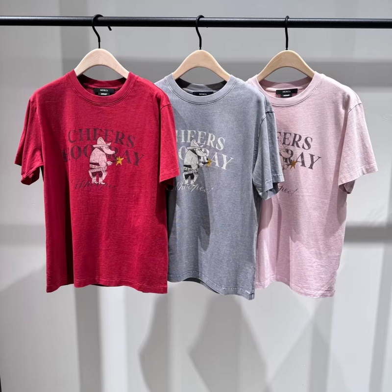 [Moomin Series] Authentic Printed T-Shirt 2026 Autumn New Product Enzyme-Washed Vintage Cotton Short-Sleeve Mbf3Tee002
