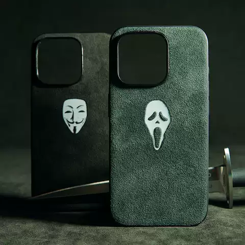 Ghostface Horror Scream Jason Mask Suede Microfiber Phone Case for iPhone 17, 16, 15, 14, 13 and 12