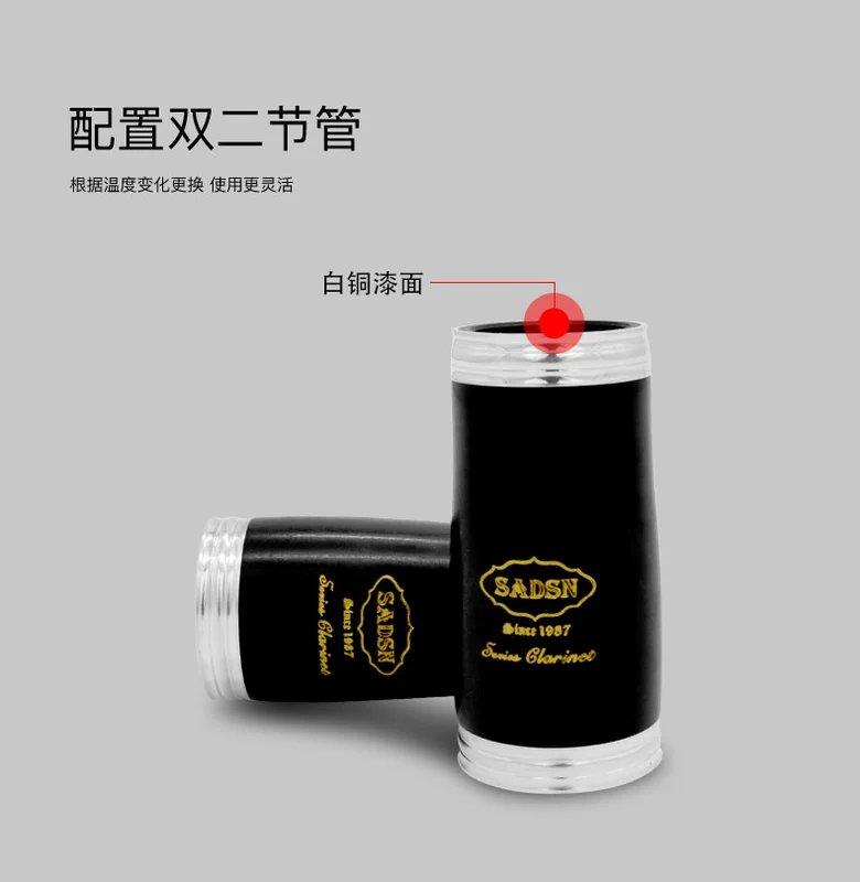 Sederson chính hãng 17 khóa đôi hai phần B điều chỉnh bakelite clarinet / clarinet người mới bắt đầu phân loại chơi chuyên nghiệp - Nhạc cụ phương Tây đàn harmonica