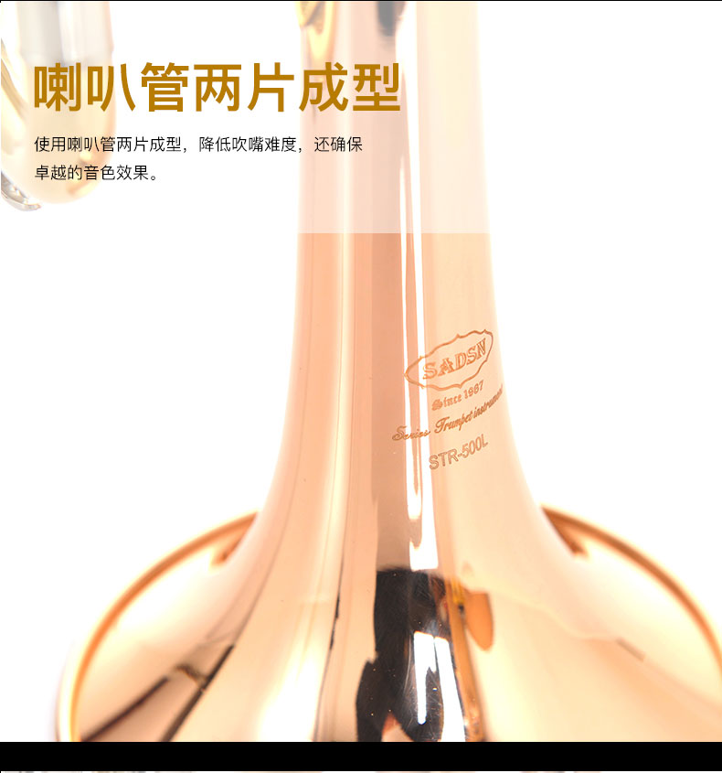Sedson Nhỏ B phẳng ba tông chuyên nghiệp nhạc cụ kèn phốt pho đồng Người mới bắt đầu chơi Phốt pho đồng STR-500L - Nhạc cụ phương Tây đàn harmonica