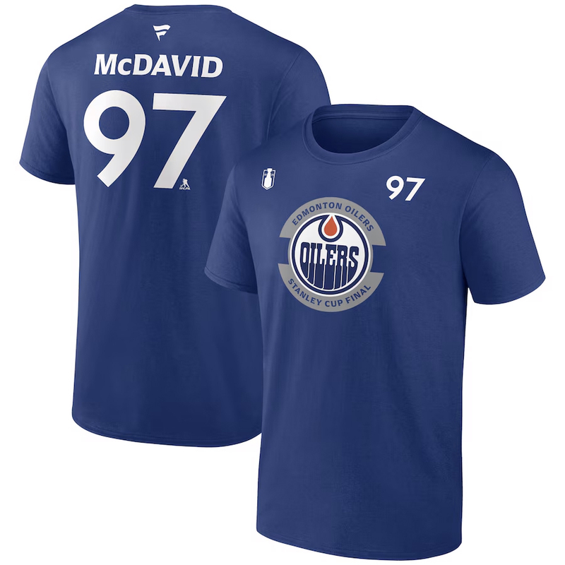 2025 Nhl Western Champions Edmonton Oilers Short-Sleeved Mcdavitt Draseet Oilers Pure Cotton T-Shirt