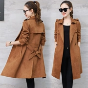 Áo gió nữ Deerskin 2018 xuân hè mới tay dài phiên bản Hàn Quốc dáng lửng thon gọn trên eo eo áo dài thủy triều