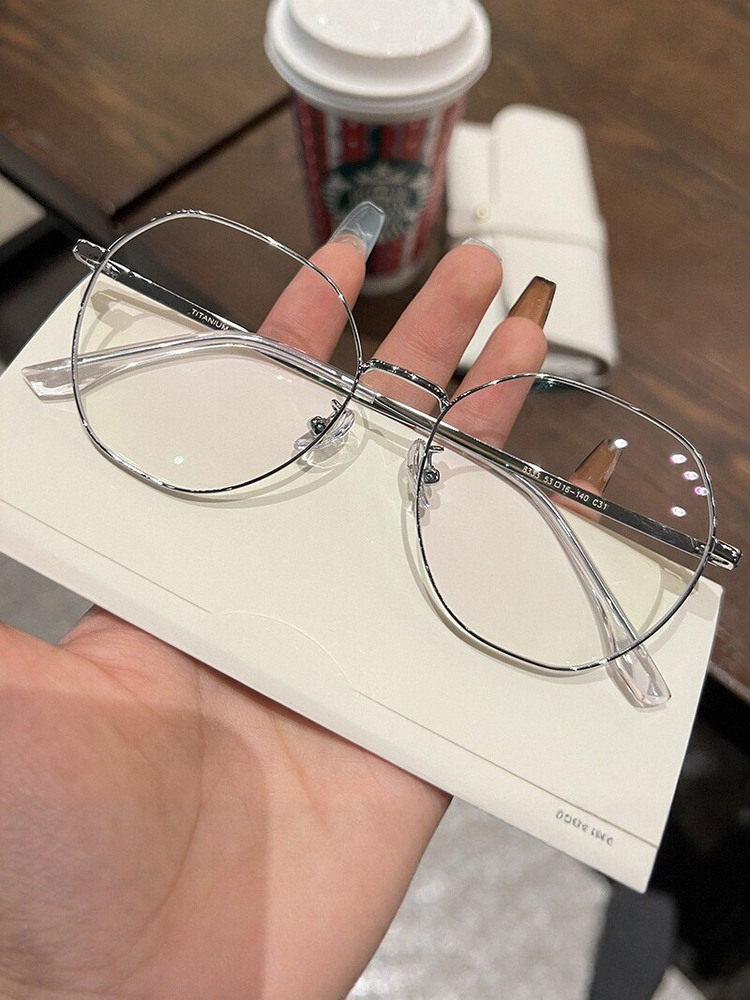Internet Celebrity Anti-Blue Light Radiation Glasses Frame, Unisex, Student Myopia Glasses, Suitable for Large Faces, Slimming, Round Face, Versatile, Korean Style
