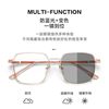 Color-Changing Myopia Glasses for Women, Cool Tea Color, Transparent Frame, Ultra-Light, Trendy, High-Value, Large Frame, Slimming, Natural Look, Non-Prescription Glasses, Custom-Made