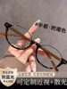 Retro Tortoiseshell Bookish Style Half-Rim Glasses for Women with Myopia, Customizable Prescription, Japanese Style Oval Small Frame Eyeglass Frames