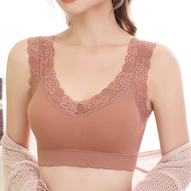 Mom lingerie female bra for older vest-style no steel ring more than pure cotton to woo big size sports thin bra