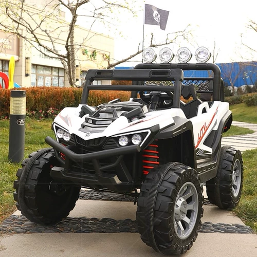 Электрический детский электромобиль на четырех колесах для двоих, полноприводная игрушечная машина с сидением, внедорожный транспорт, дистанционное управление