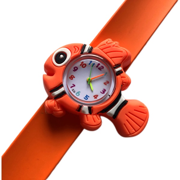2022 New Clownfish Cartoon Snap Watch Unisex Cartoon Student Electronic Watch Snap Ring Children's Watch