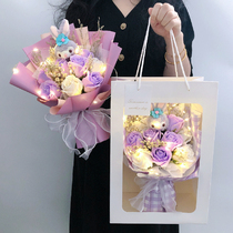 Xingdailu dry gypsophila creative rose immortal flower gift bouquet finished birthday gift for girls girlfriends