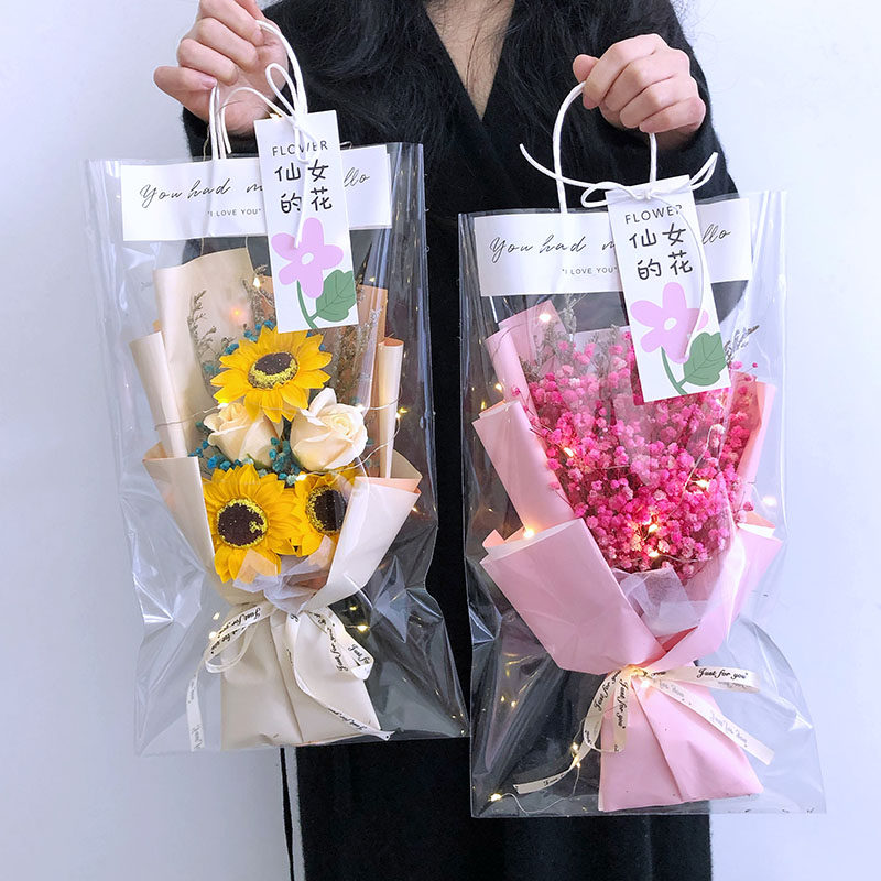 Birthday gift baby's breath rose dried flower network celebrity immortality simulation bouquet handbag girlfriend gift practical