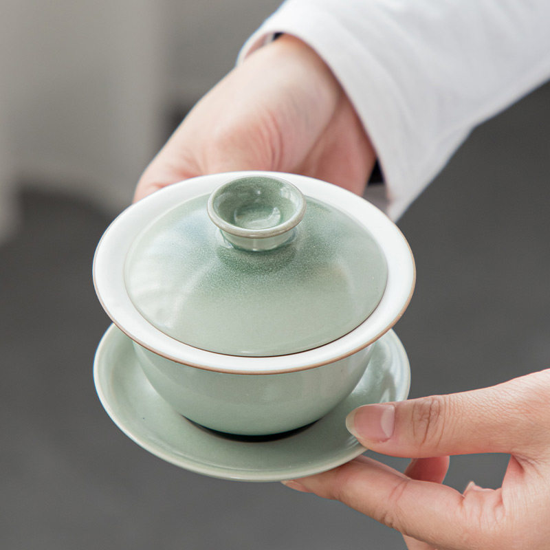 Daiqing kiln has become a single household ceramic three-way cup of cup tea cup to tea cup cup tea bowl