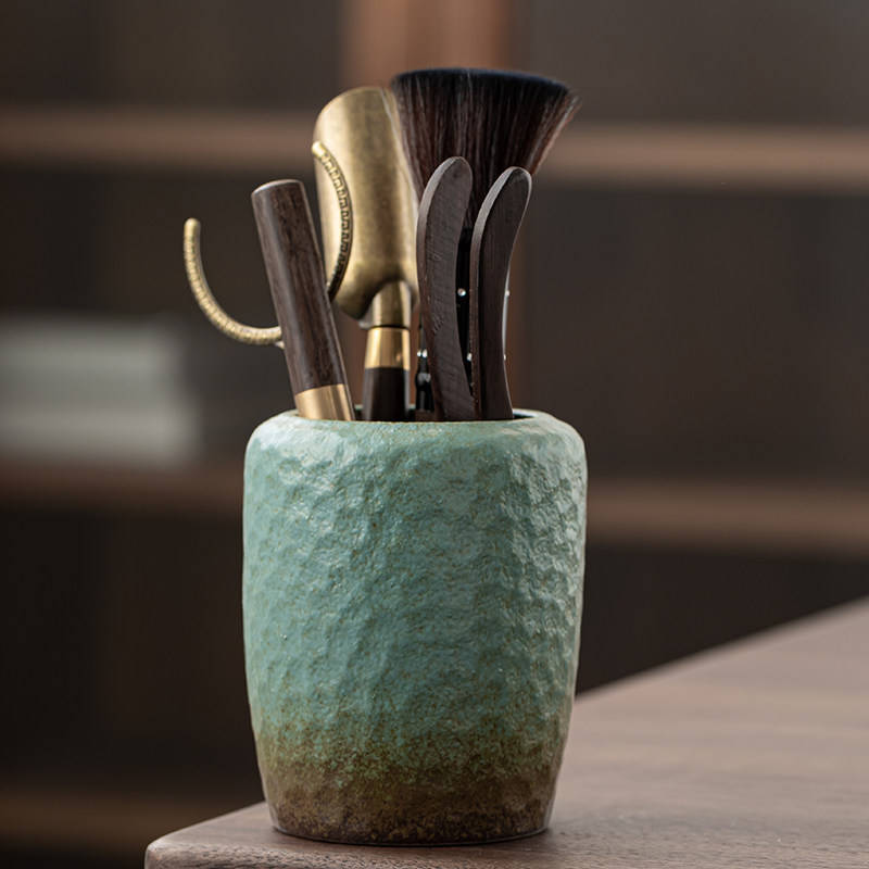 Daiqing tea ceremony six gentlemen ebony kung fu tea set accessories tea knife tea clip brush tea needle raising pot pen holder set