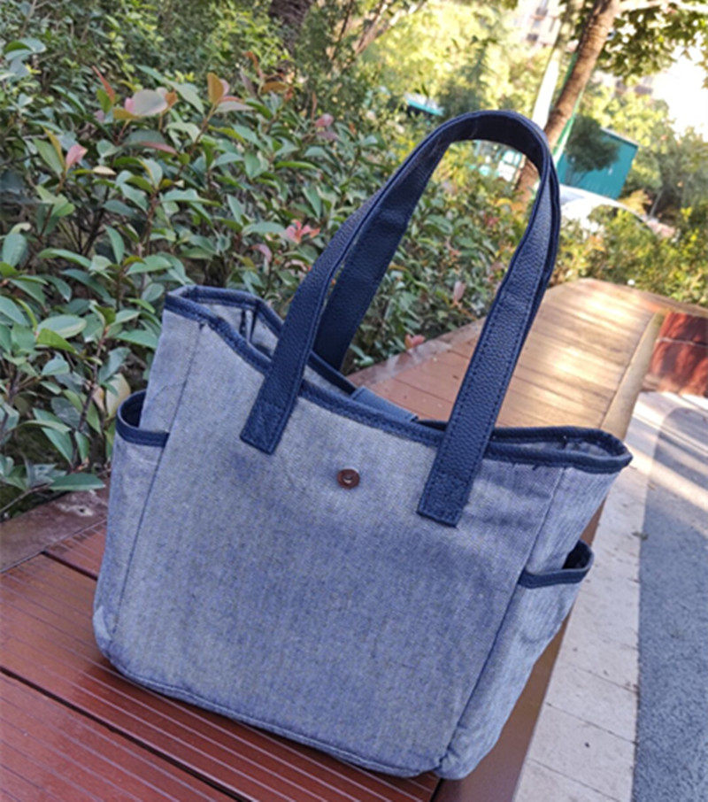 Japanese-style student bento bag lunch box bag waterproof large-capacity canvas bento with mommy bag fresh handbag hand carry