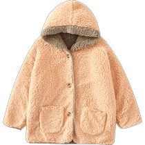 New thermal underwear for women thickened velvet long sleeves loose outer wear lambswool cardigan jacket cold-proof top winter