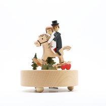 Wooden carousel music box octagonal box creative wedding birthday gift for boys and girls wife bride