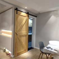 Nordic solid wood barn door sliding door log kitchen American wood bedroom toilet toilet cloakroom sliding door