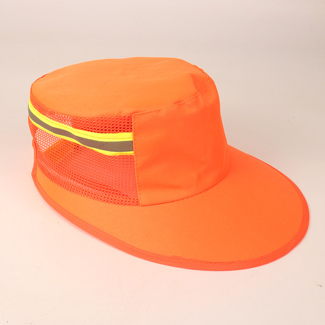 Sanitation Worker Hat Spring and Summer Sunshade Large Brim Hat Cleaning Garden Highway Property Reflective Mesh Hat Can Be Printed
