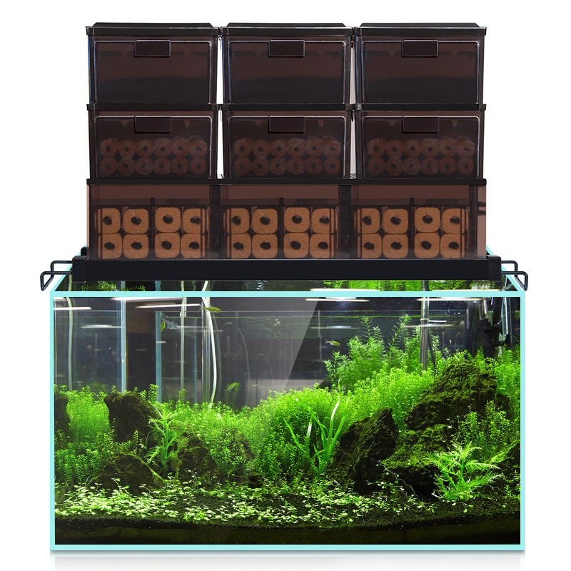 Fish Tank Filter Drip box Previous placed filter case External top filter homemade fish circulating water system Drop filter tank