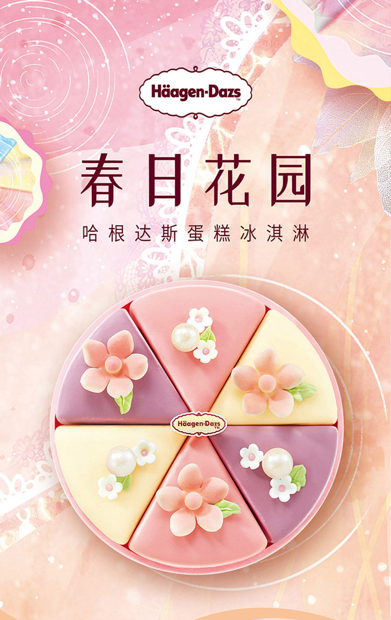 Haagen-Dazs 哈根达斯 春日花园 冰淇淋蛋糕 620g 电子券 双重优惠折后￥148