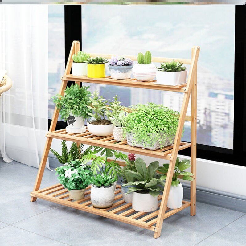 Kindergarten Botanical Corner Flower Shelf Shelving Shelf Plant Shelf Indoor Multilayer Balcony Decorate Floor Type Multimeat Gold Gge