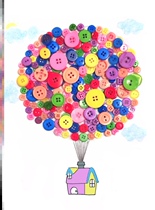 Color mix button diy handmade material bag Kindergarten Idea stickup for children resin round button