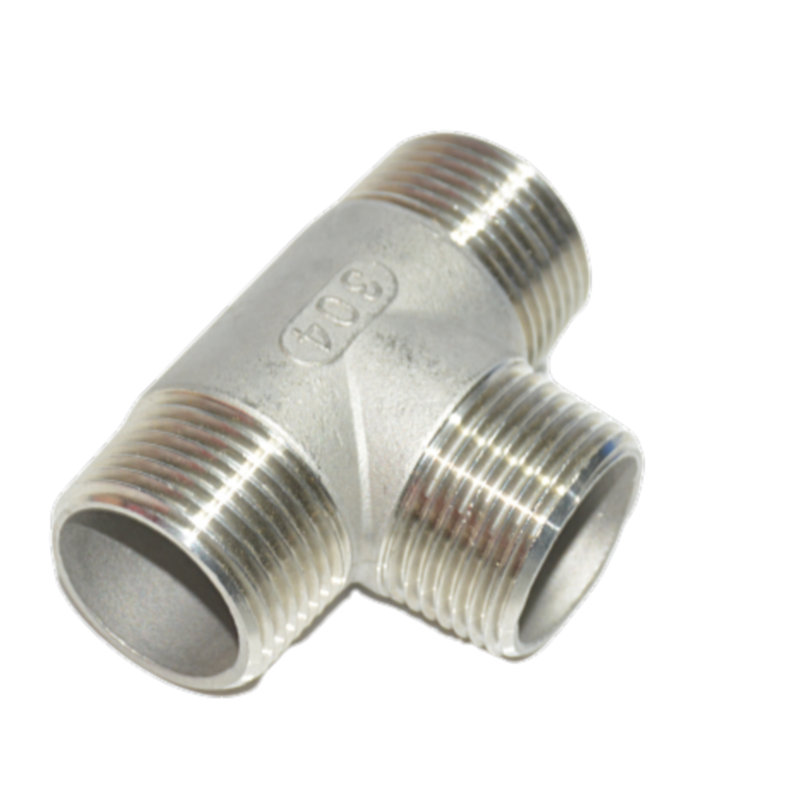 304 stainless steel outer wire tee external thread three-way thickened tee wire buttoned tee external tooth tooth 3 pass 4 points 6 points 25