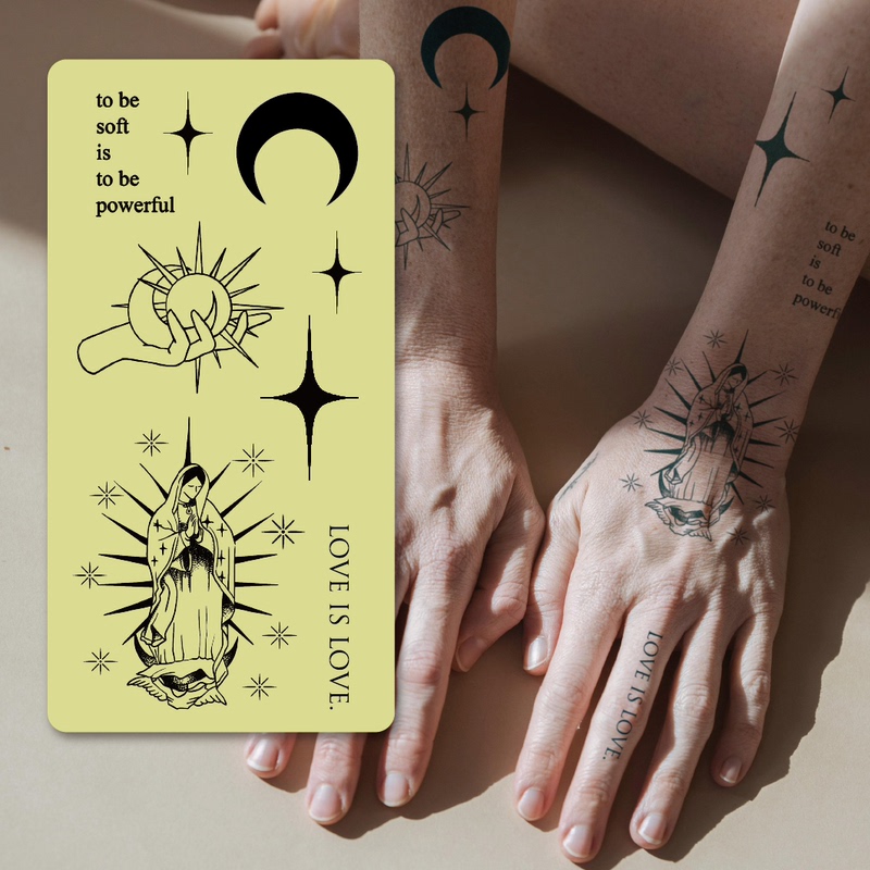 Inktrap Ink Trap Moon Letter Sun High-End Feel ins Herbal Tattoo Sticker Set
