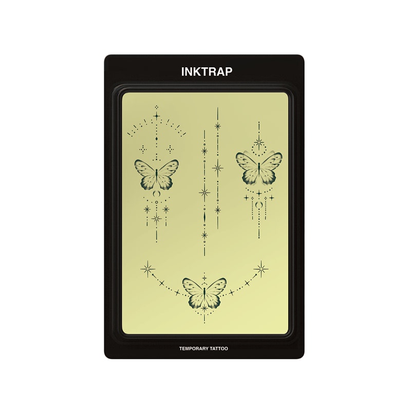 Inktrap Ink Trap Butterfly Fine Line Herbal Tattoo Sticker Set