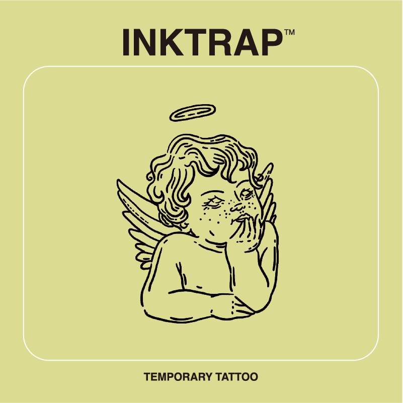 Inktrap Ink Trap Waterproof and Long-Lasting ins Herbal Tattoo Stickers Little Angel 4.3*3.2cm
